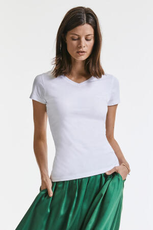 Ladies` Pure Organic V-Neck Tee