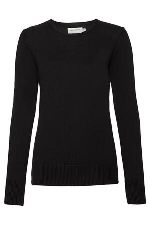 Ladies` Crew Neck Knitted Pullover