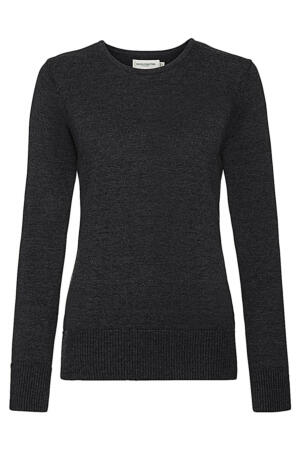 Ladies` Crew Neck Knitted Pullover