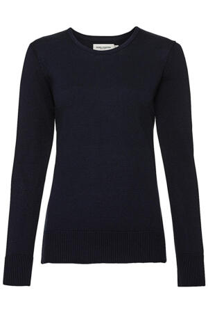 Ladies` Crew Neck Knitted Pullover