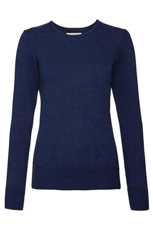 Ladies` Crew Neck Knitted Pullover