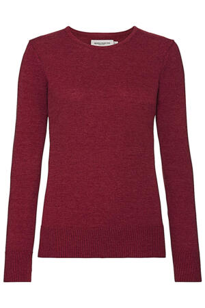 Ladies` Crew Neck Knitted Pullover