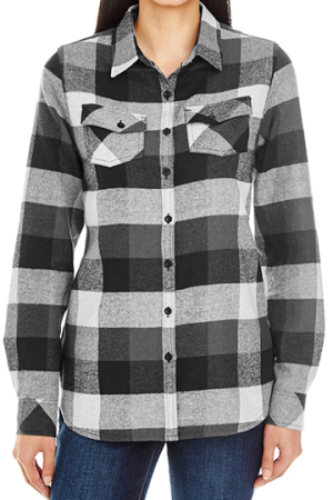 Women`s Woven Plaid Flannel Shirt