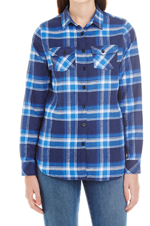 Women`s Woven Plaid Flannel Shirt