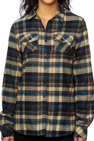 Women`s Woven Plaid Flannel Shirt