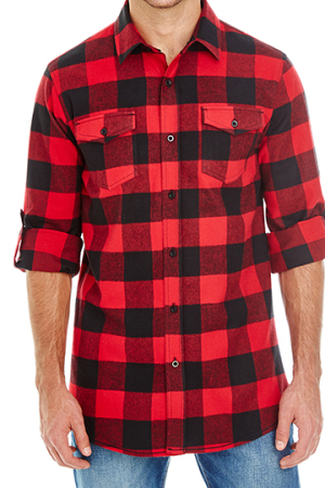 Woven Plaid Flannel Shirt