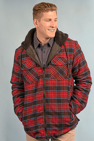 Men´s Flannel Jacket With Sherpa Hoodie