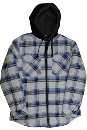 Men´s Flannel Jacket With Sherpa Hoodie