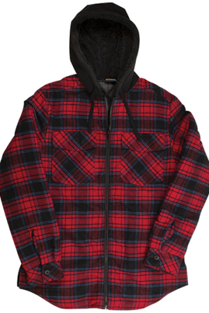 Men´s Flannel Jacket With Sherpa Hoodie