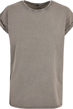 Ladies Acid Washed Extended Shoulder Tee