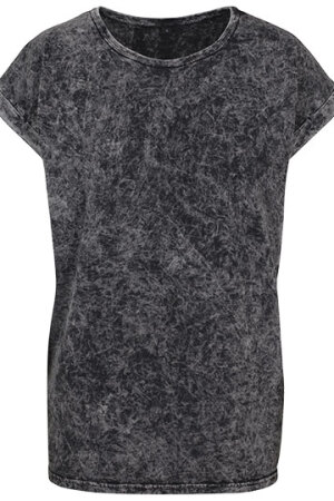 Ladies Acid Washed Extended Shoulder Tee