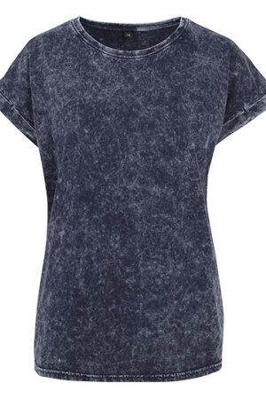 Ladies Acid Washed Extended Shoulder Tee