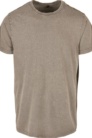 Acid Washed Round Neck Tee