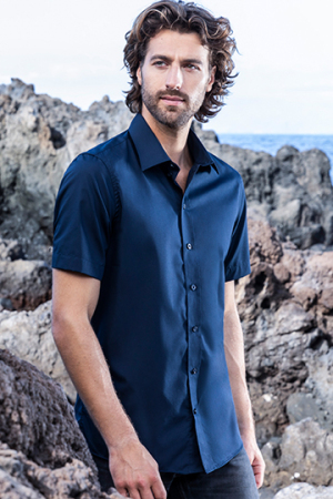 Men`s Poplin Shirt Short Sleeve