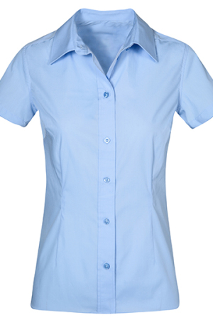 Women`s Poplin Shirt Short Sleeve