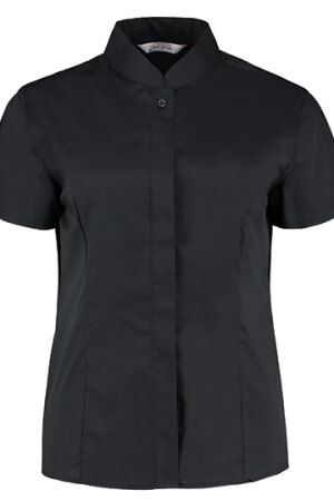 Women's Bar Shirt Mandarin Collar Shortsleeve