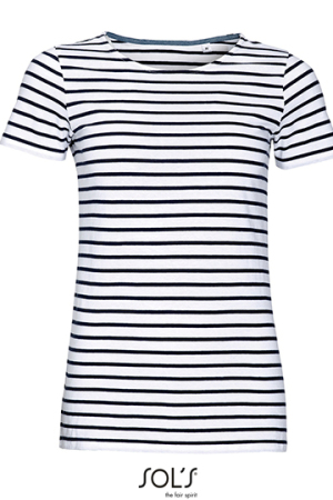 Women`s Round Neck Striped T-Shirt Miles