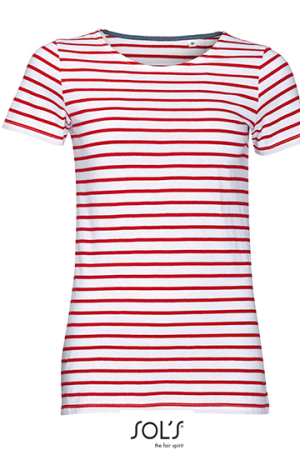 Women`s Round Neck Striped T-Shirt Miles