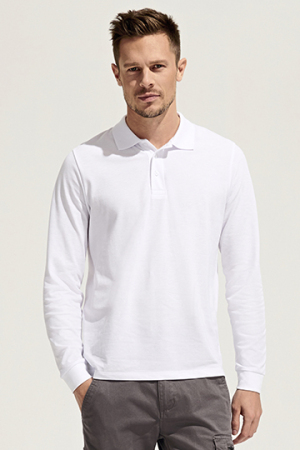 Unisex Long Sleeve Polycotton Polo Shirt