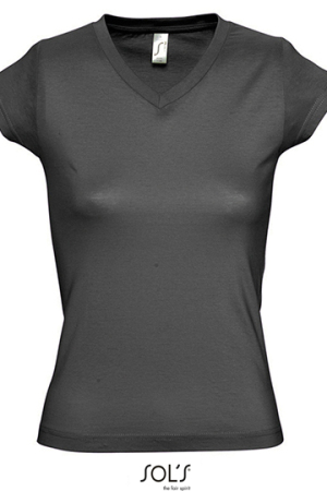 Ladies V-Neck-T-Shirt Moon