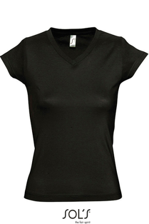 Ladies V-Neck-T-Shirt Moon