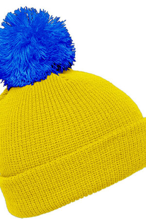 Pompon Hat With Brim