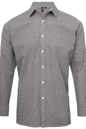 Mens Microcheck (Gingham) Long Sleeve Shirt