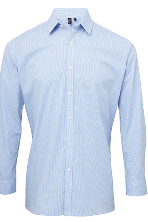 Mens Microcheck (Gingham) Long Sleeve Shirt