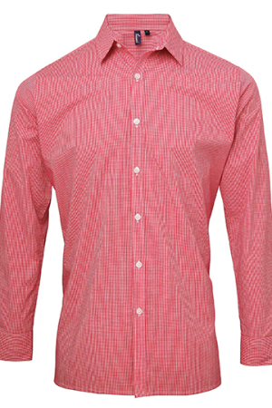 Mens Microcheck (Gingham) Long Sleeve Shirt