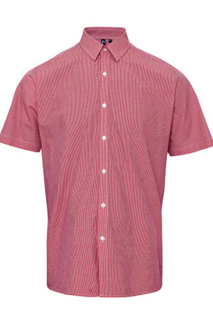 Mens microcheck (Gingham) Short Sleeve Shirt Cotton