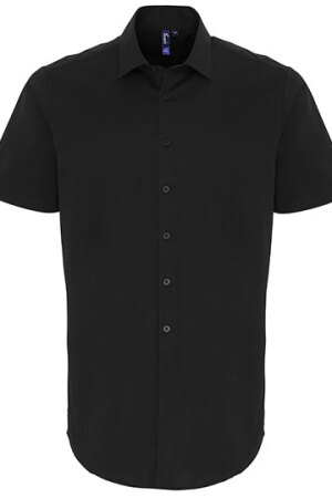 Mens Stretch Fit Cotton Poplin Short Sleeve Shirt