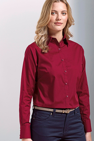 Ladies Poplin Long Sleeve Shirt