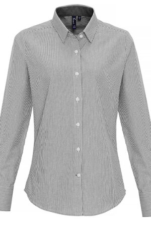 Ladies Cotton Rich Oxford Stripes Shirt