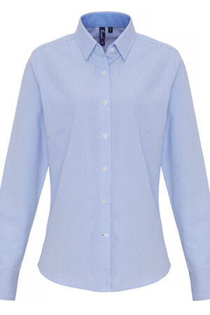 Ladies Cotton Rich Oxford Stripes Shirt