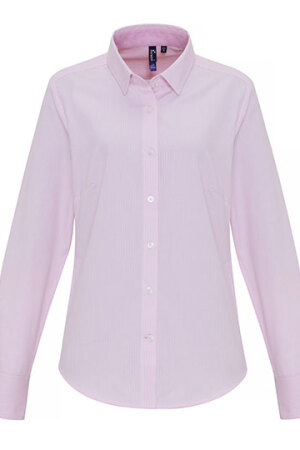 Ladies Cotton Rich Oxford Stripes Shirt