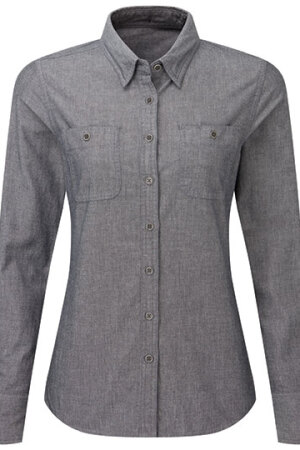 Women`s Organic Chambray Fairtrade Long Sleeve Shirt