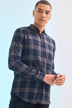 Men`s Brushed Check Casual Shirt