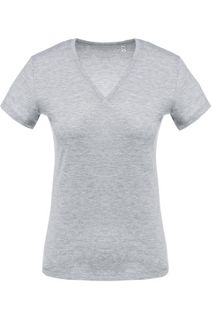 Ladies' short-sleeved V-neck T-shirt