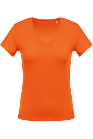 Ladies' short-sleeved V-neck T-shirt