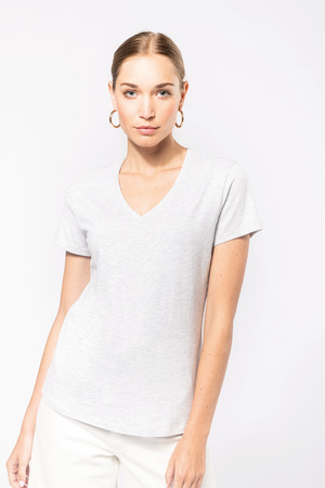 Ladies' short-sleeved V-neck T-shirt