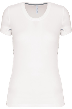 Damen Kurzarm Sport-T-Shirt. Bi-Material