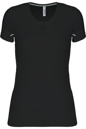 Damen Kurzarm Sport-T-Shirt. Bi-Material