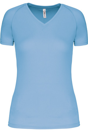 Damen Kurzarm-Sportshirt mit V-Ausschnitt