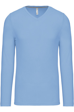 Men's long-sleeved V-neck T-shirt