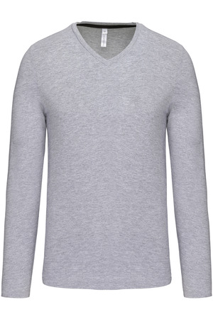 Men's long-sleeved V-neck T-shirt