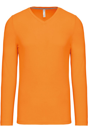 Men's long-sleeved V-neck T-shirt