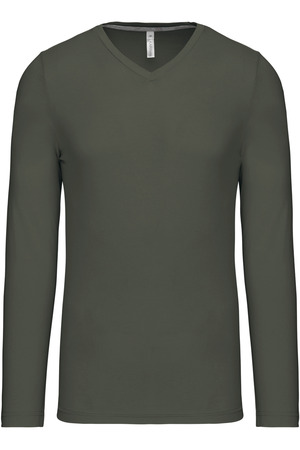 Men's long-sleeved V-neck T-shirt