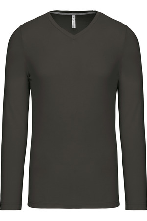 Men's long-sleeved V-neck T-shirt