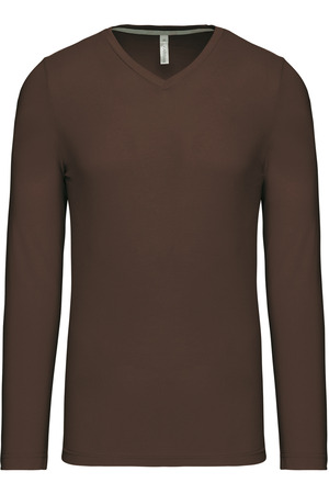 Men's long-sleeved V-neck T-shirt