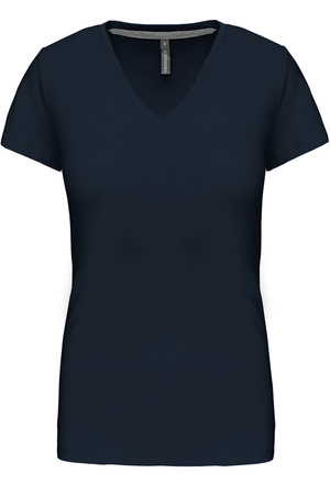 Ladies' short-sleeved V-neck T-shirt